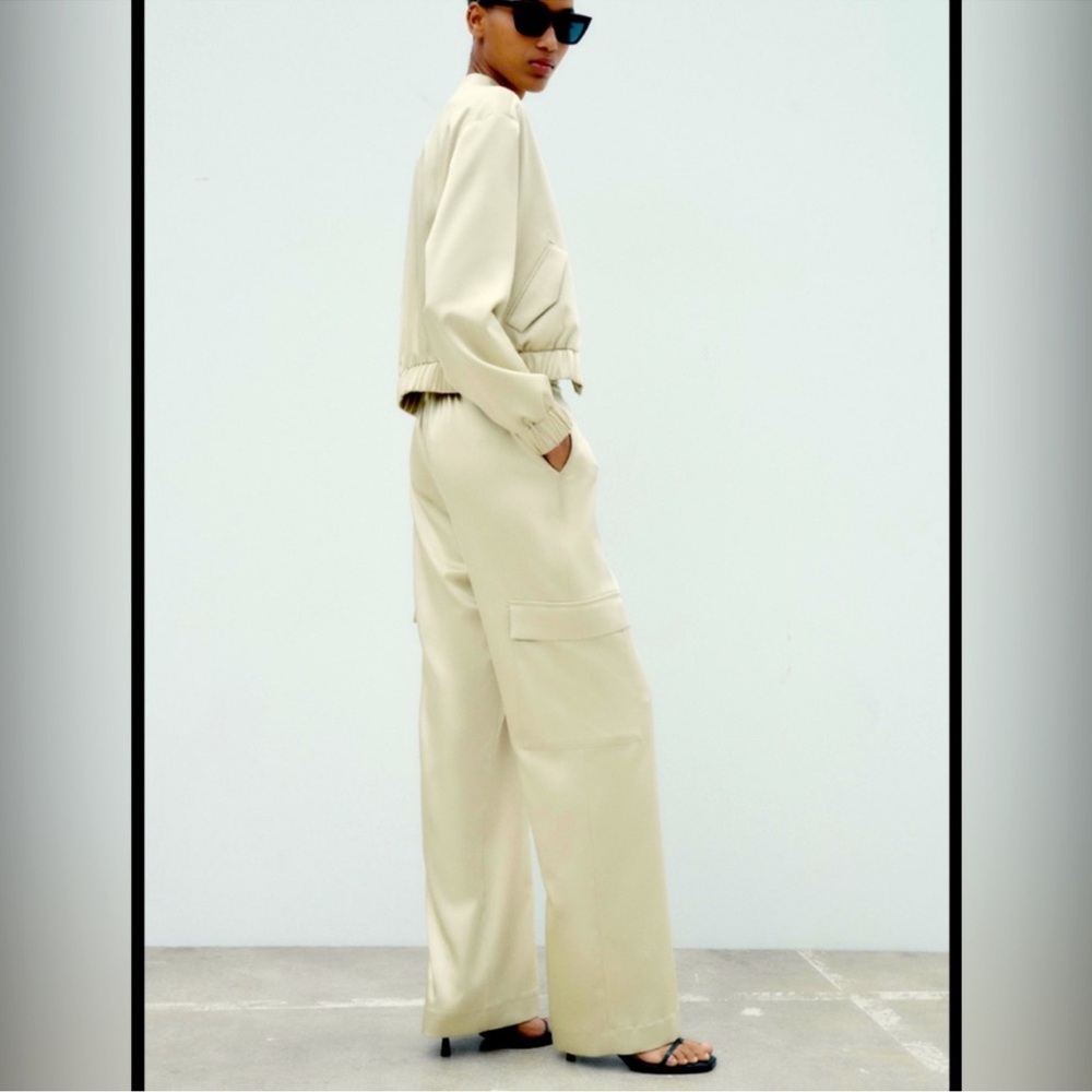 Zara satin cargo pants